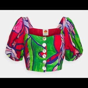 COPY - FARM Rio Puff sleeves blouse